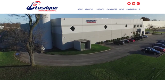 Lastique's new website homepage features an easy-to-use navigation and a video that shows behind-the-scene footage of the company's warehouse and inner workings.