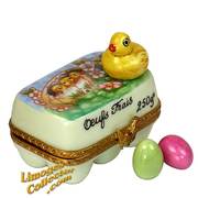 Easter Egg Carton with Chicks Limoges Box | LimogesCollector.com