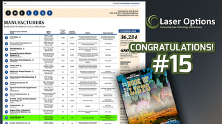Laser Options Ranks #15 in 2016-2017 Edition of Phoenix Business Journal's Manufacturers List