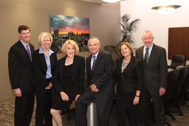 From left to right: Kieran J. Purcell, Anne L. Rauch, Mary M. Howell, Jon H. Epsten, Susan M. Hawks McClintic and Douglas W. Grinnell of Epsten Grinnell and Howell APC