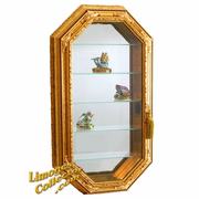 Italian Gold-Leaf Wall-Mount Vitrine Curio Display Cabinet offered exclusively at LimogesCollector.com