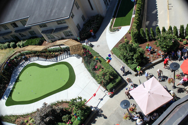 Brand new putting green on Menno Place's 11-acre campus