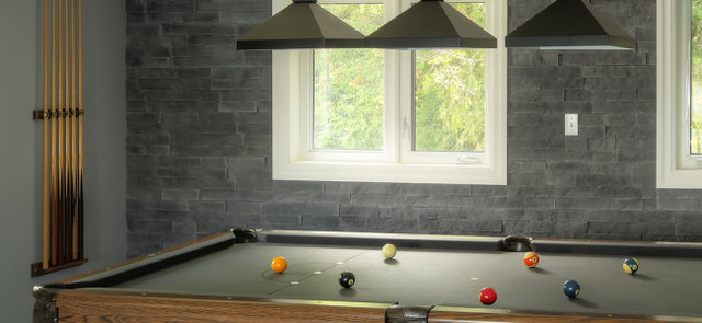Fusion Stone To Feature Peninsula Ledgestone In Billiards Room