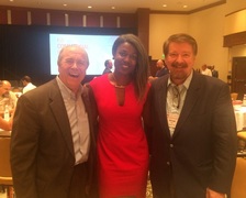 Left to Right: Keynote Speakers for the KW Commercial National Retreat Joe Williams, Co- Founder of Keller Williams, Italina, Online Presence Expert, and attendee Richard Gary.