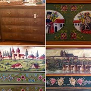 European Splendor features a selection of fine European furniture including tables, cupboards, chests and buffets, some of which are hand-painted.
