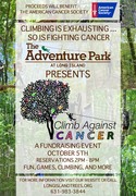 Poster for The Adventure Park at Long Island's Climb Against Cancer event, October 5, 2017