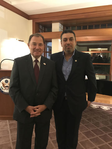 Governor Gary Herbert and V.B. Balrai Singh after announcement of Mr. Singh's appointment as Trade and Investment Representative to the State of Utah for the Asian Region.