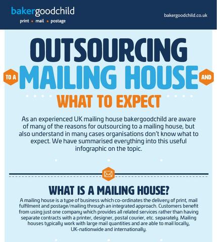 Outsourcing to a mailing house infographic from bakergoodchild