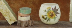 Splendid Bee products include natural handmade bars of soap, soap filled luffas, beeswax luminaries and accessories. 