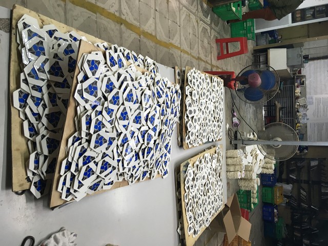 Football parts are in production and ready to be assembled