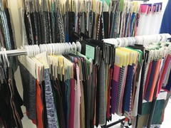 Material swatches at the apparel factory