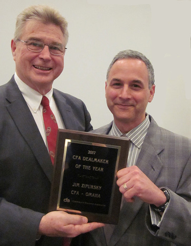 Jim Zipursky was honored as CFA's Dealmaker of the Year.<br />
by Peter Heydenrych, Chairman and CEO of CFA