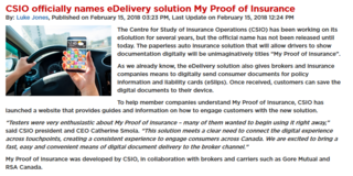CSIO Officially Gives Name to Its e-delivery Solution