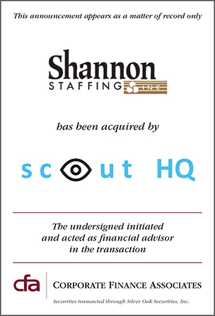 Shannon Staffing, Inc. Is Acquired by Scout HQ, Inc.