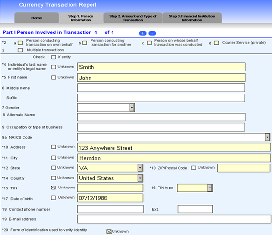 Sample Screenshot | Software Auto Populates Form Fields