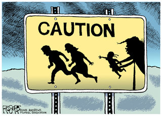 Editorial cartoonist Rob Rogers gives protesters permission to use "Immigrant Children" cartoon 
