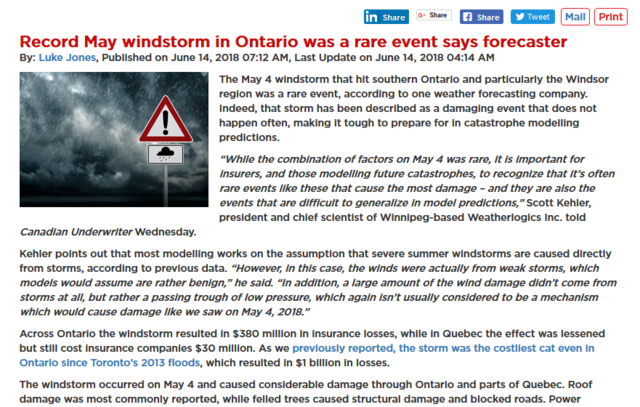 The May 4 windstorm that hit southern Ontario and particularly the Windsor region was a rare event...