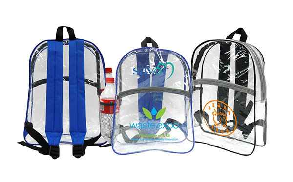 Clear student backpacks can now be imprinted with a name, logo or message. Useful for businesses or organizations who has or wants customers who are students or their parents. 