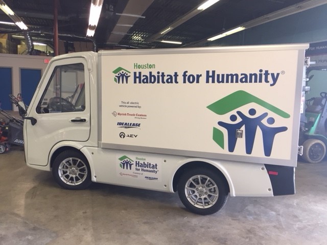 Houston Habitat for Humanity all-utility AEV donated by Kyrish Truck Centers.