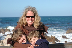 African Adventure Consultants co-founder Kelly McElroy with sons Grady and Tate at Betty's Bay, South Africa on their recent family safari © Africa Adventure Consultants