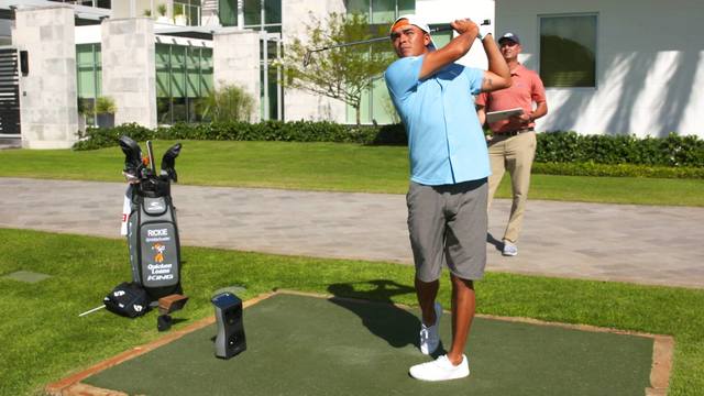 Rickie Fowler using GCQuad Golf Launch Monitor 