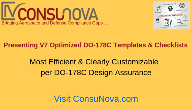 ConsuNova V7 Optimized DO-178C Templates and Checklists