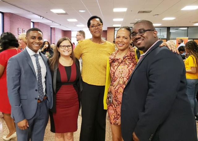 Brian Lawrence, Kimberlee Martin of Fisher Rushmer, P.A., Dr. Arlene Thompson, of Washington Shores Elementary, Ms. Kimberly Palmer, of Washington Shores Elementary, and Brandon Sapp