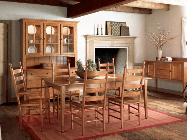 Classic Shaker Style Hardwood Amish Dining Room Furniture