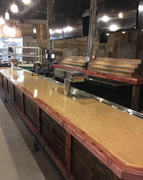 The River City Wood Design craftsmen created this square edge bar top out of Birdseye Maple Veneer for a Louisville, Kentucky business. 