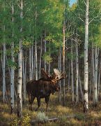 "Through the Aspens" by 2012 "Western Visions" Featured Artist Tucker Smith. The 30-by-24-inch oil will be on sale as part of the 25th Annual Miniatures and More Show & Sale on August 14.