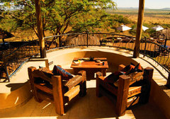 Enjoy a veranda overlooking the Serengeti plains at the Serengeti Sopa Lodge with Big 5 and Bridge Safari (photo: © Africa Adventure Consultants)