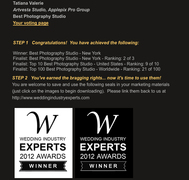 Artvesta Studio won The Best New York Photography Studio 2012 award!