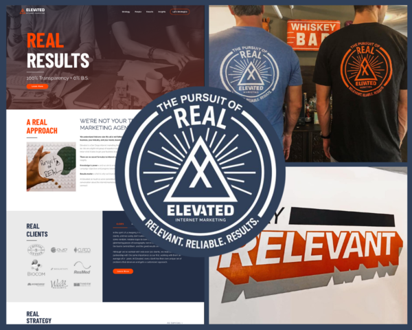 Elevated's Core Values - Reliability, Results, Results, and Real - are front and center on and offline throughout the digital agency.