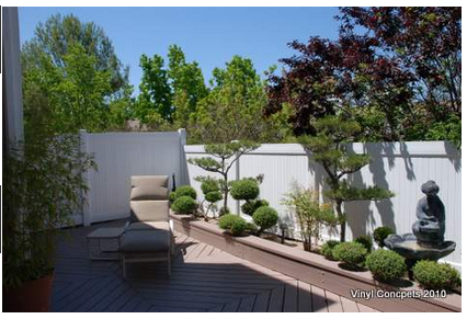 Vinyl fencing for the back yard.