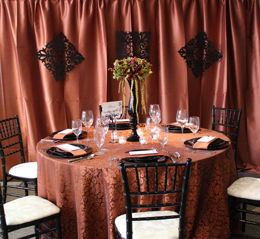 Beautiful autumn wedding table decor from Special Event Rentals.