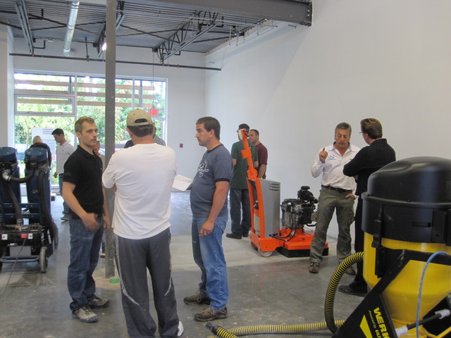 Students Learning To Polish Concrete at WerkMaster Certified Training School