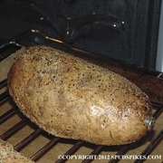 Spud Spikes, spray olive oil, and our Original Potato Seasoning were used to achieve this ultimate baked potato.  