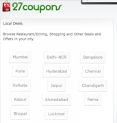 Local deals of 14 cities of India - 27coupons.com