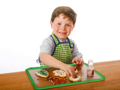 The Kiddy Platter children's placemat and craftmat means less mess while decorating holidays cookies.