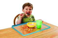 The Kiddy Platter children's placemat and craftmat means less mess at meal time.